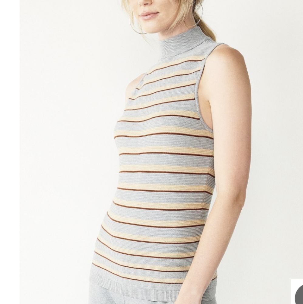 (NWT) Cara Santana x Nine West Sleeveless Striped Sweater Tank top in sz Large